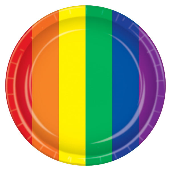 Rainbow 9-Inch Party Plates, 8 Count