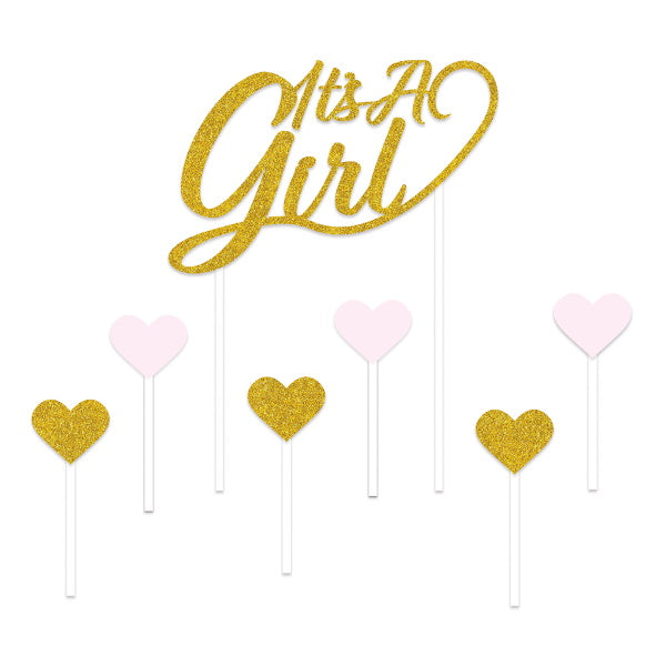 It's a Girl Cake Topper, 1 Per Pack