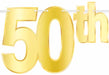 Gold Foil 50th Birthday Streamer
