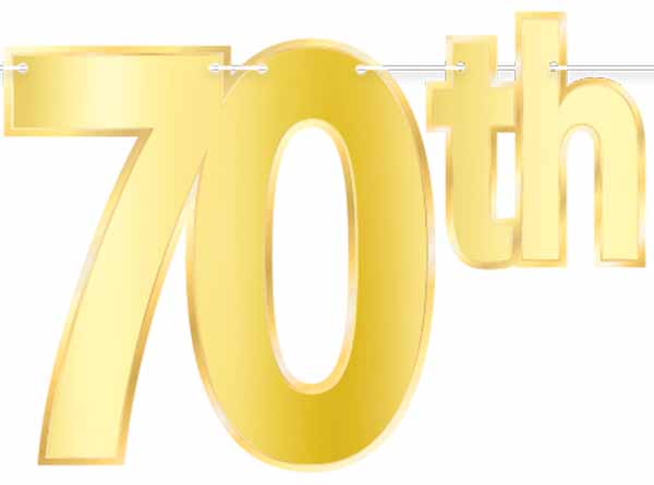 Gold Foil 70th Birthday Streamer