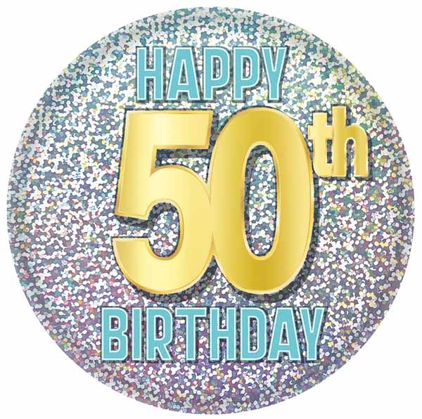 50th Birthday Printed Button