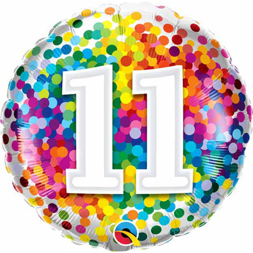Rainbow Confetti Latex Balloon #11 (18")