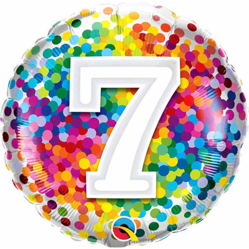 Rainbow Confetti Balloon Pack - 7 Count, 18" Round