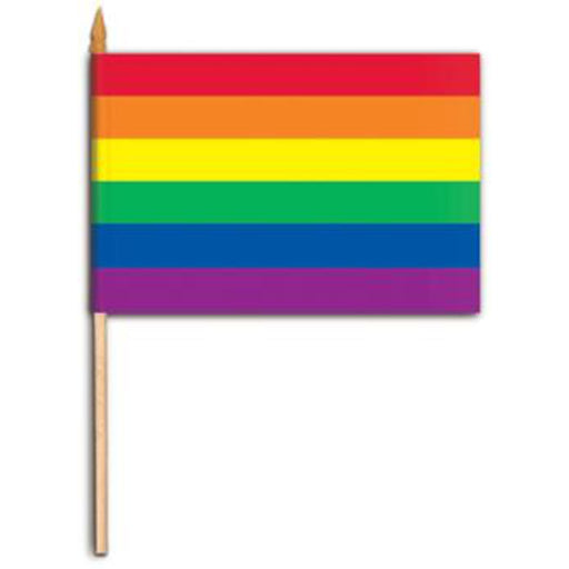 "Rainbow Flag With Wood Dowell - 4"X6""