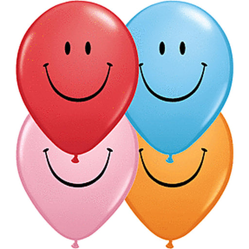 Rainbow Smile Face Balloons - 50 Pack