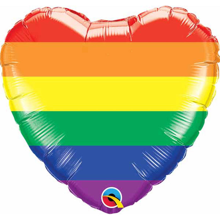 Rainbow Stripes Heart Balloon Package - 18"
