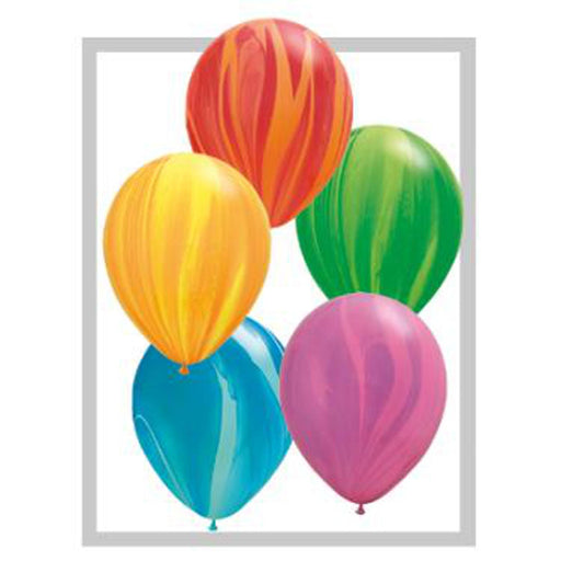 Qualatex 11" Superagate Assorted Rainbow Latex Balloons