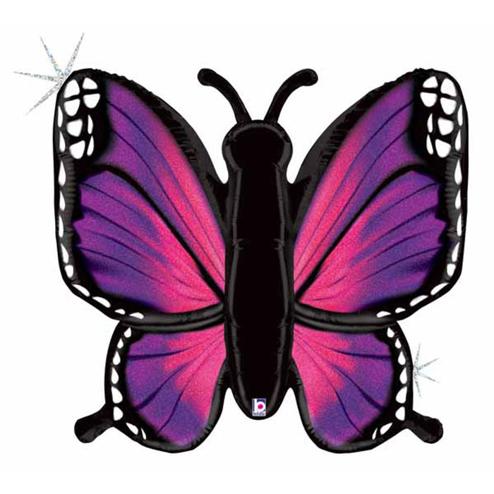 Rdnt Pink Holo Butterfly Decoration - 46" J Pkg