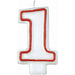 Red/White Candle Number 1 - Pack Of 12