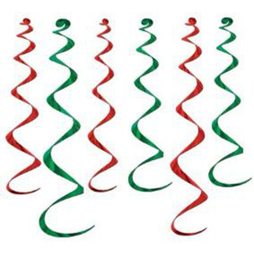 Red And Green Twirly Whirlys (6/Pkg)