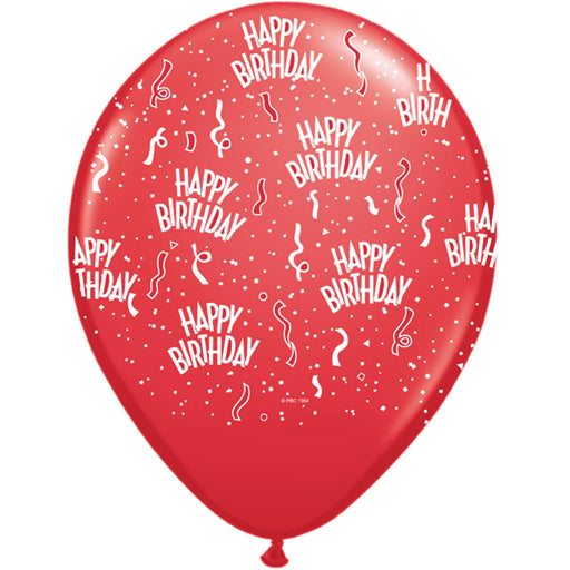 Fiery Festivity 11" Red Birthday Latex Balloons (50/Pk)