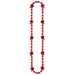 "Red Football Beads - 36 Inches Long"