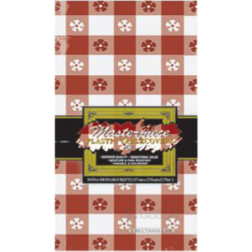 Red Gingham Plastic Table Cover (54"X108")