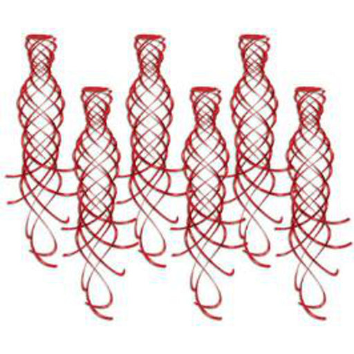 Red Shimmering Whirls - Pack Of 6 (20" Length)