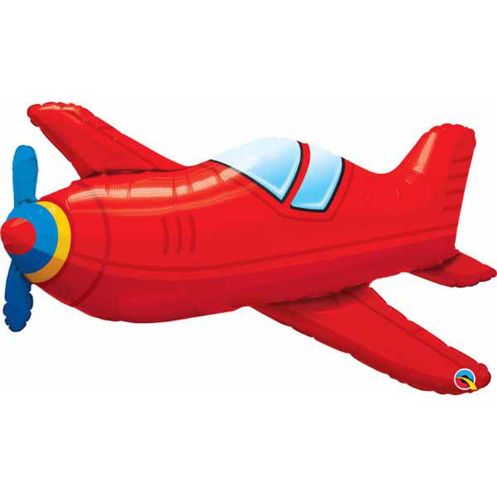 Red Vintage Airplane 36" Balloon Shape