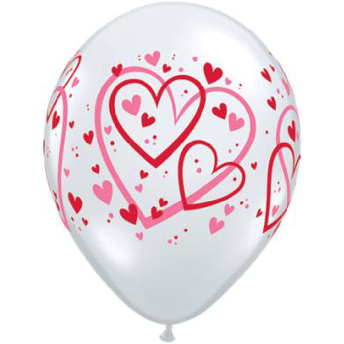 "Red & Pink Hearts Balloons (50 Pack, 11 Inches)"