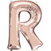 "Rose Gold Letter R Balloon Kit With Stand - 16 Inches"