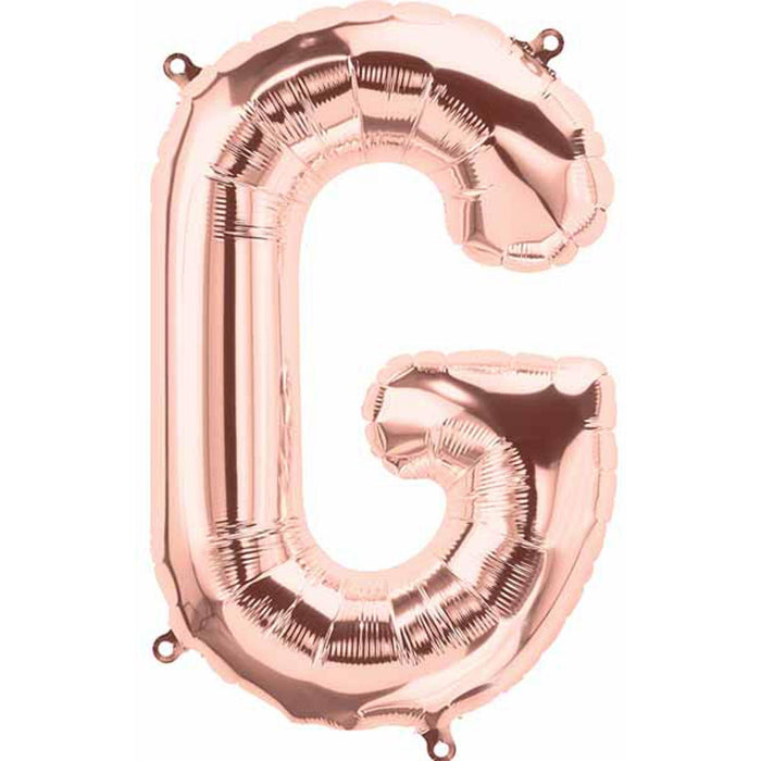 Rose Gold Letter G Balloon - 34" Packaged (01435)