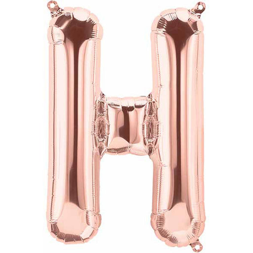 Rose Gold Letter H 16" Packaged
