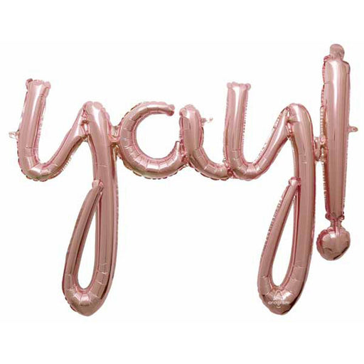 "Rose Gold Yay! Balloon Letters"