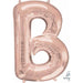 "Rose Gold Letter B Balloon - 16 Inch Shape"