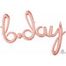 Rose Gold Bday Script Balloon: Stylish Birthday Statement! (3/Pk)