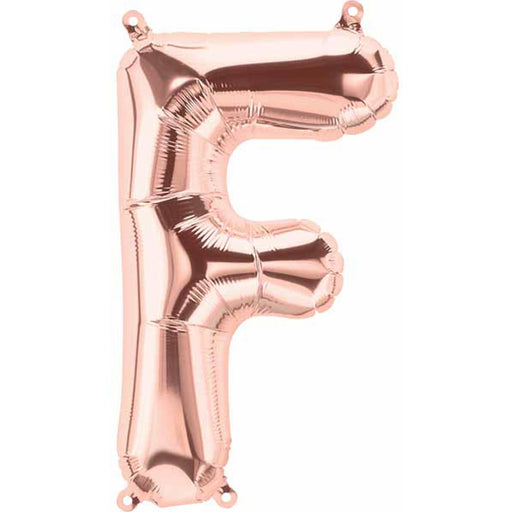 Rose Gold Letter F (16-Inch) Packaged - 01342.