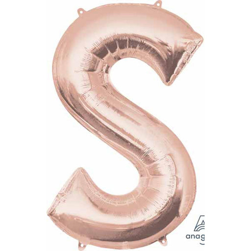 Rose Gold Letter S Decoration (35" L34 Pkg)