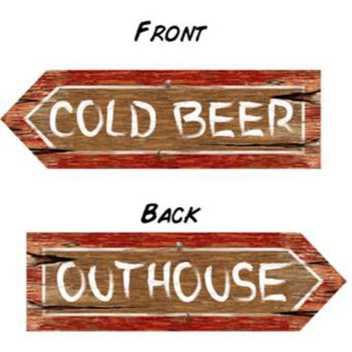 Rustic Cold Beer Sign For Redneck Parties - 6" X 20"