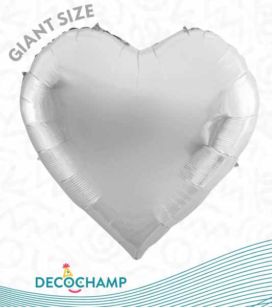 DecoChamp DecoHeart 68-Inch Silver Heart Foil Balloon