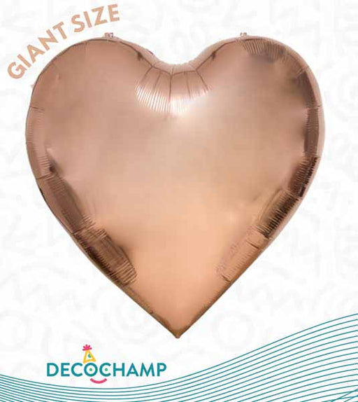 DecoChamp DecoHeart 68 Inch Rose Gold Heart Foil Balloon