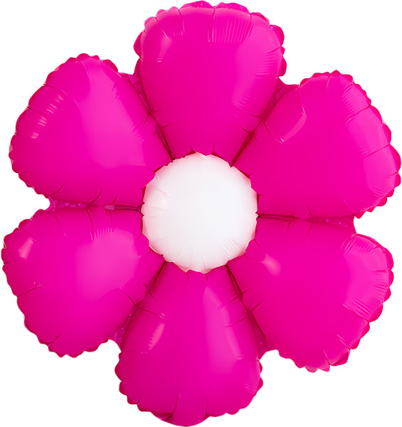 DecoChamp 16-Inch Fuchsia & White Flower Foil Balloons, 4-Pack