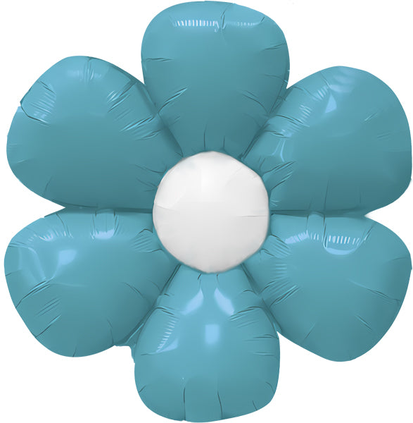 DecoChamp 24-Inch Turquoise Flower Foil Balloons, 2-Pack