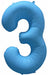 Decochamp 34" Neon Blue Number 3 Balloon
