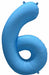 Decochamp 34-Inch Neon Blue Number 6 Balloon