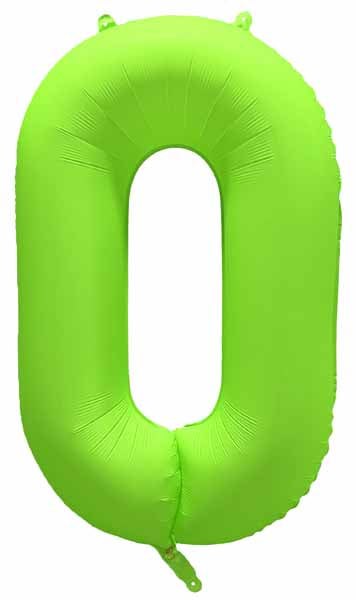 DecoChamp 34 Inch Neon Green Number 0 Balloon