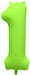 DecoChamp 34" Neon Green Number 1 Balloon