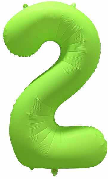 Decochamp 34-Inch Neon Green Number 2 Balloon