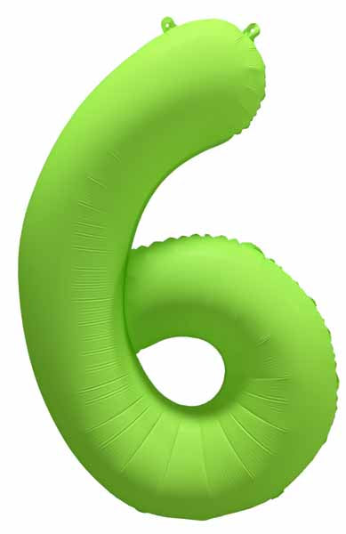 DecoChamp 34" Neon Green Number 6 Balloon