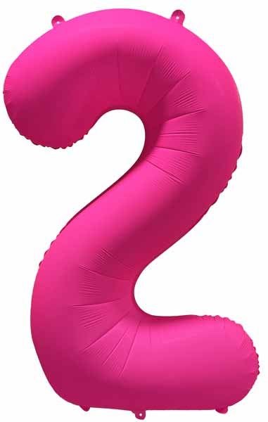 Decochamp 34 Inch Neon Pink Number 2 Balloon
