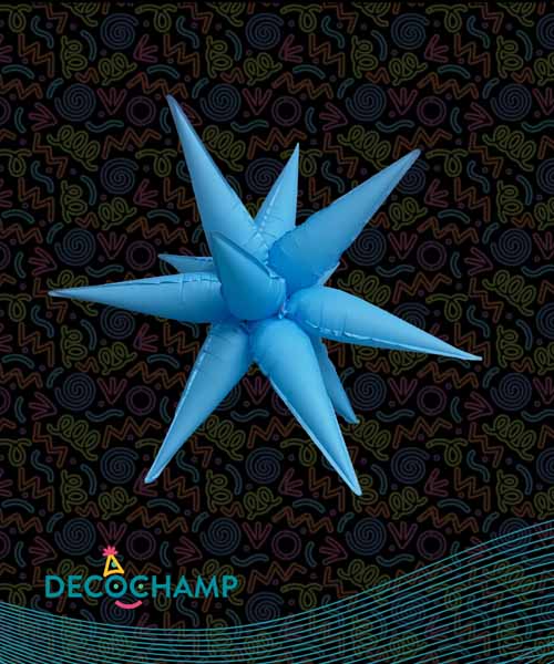 DecoChamp 40-Inch Neon Blue Starburst Foil Balloon