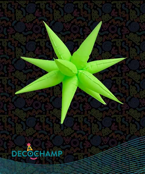 DecoChamp 40" Neon Green Starburst Foil Balloon