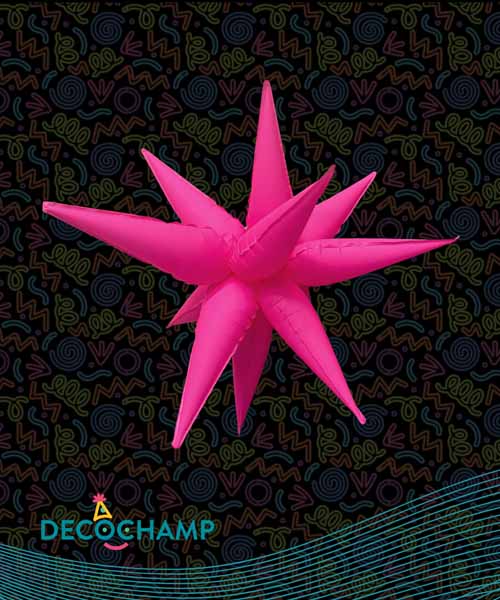 DecoChamp 40" Neon Pink Starburst Foil Balloon
