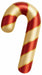 34-Inch Red & Gold Striped Candy Cane Foil Balloon