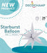DecoChamp White Starburst Foil Balloon, 26 Inch