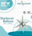 Decochamp 26-Inch Eucalyptus Grey Starburst Foil Balloon