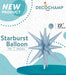 DecoChamp Light Blue Starburst Foil Balloon, 22 Inch