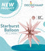 Decochamp Rose Gold Starburst Foil Balloon, 22 Inch