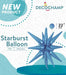 Decochamp 22-Inch Blue Starburst Foil Balloon
