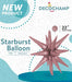 Decochamp Dusty Rose Starburst Foil Balloon, 22 Inch